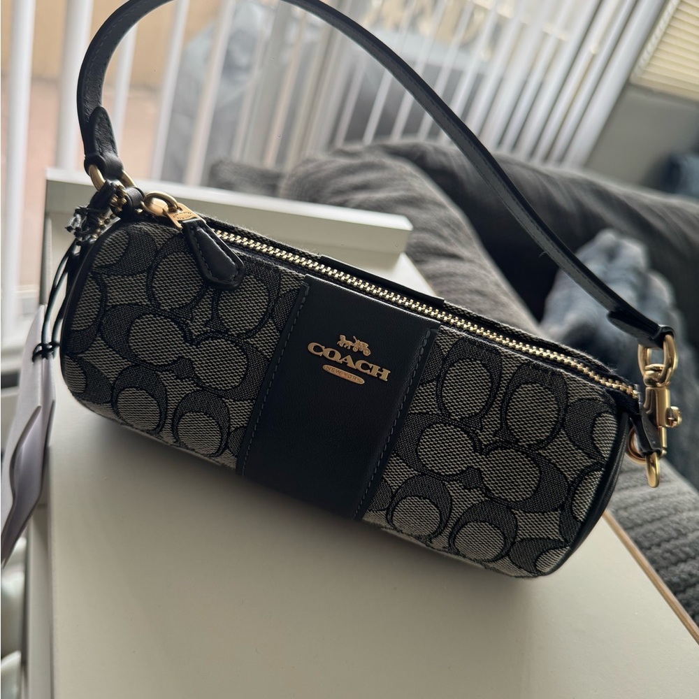 Coach Black and Gray Signature Wristlet